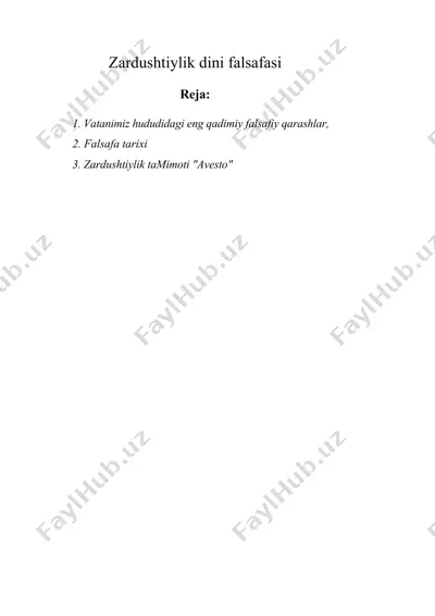 zardushtiylik dini falsafasi — DOC
