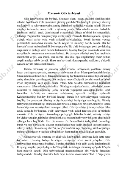 oila tarbiyasi — DOCX