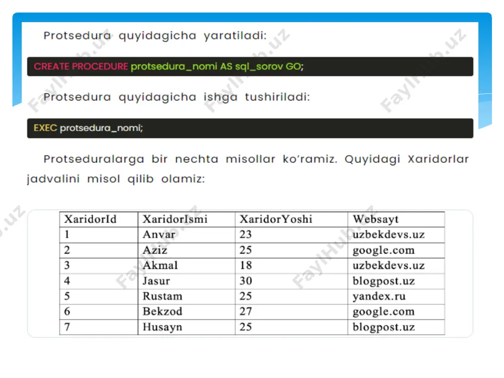 sql protseduralar - Page 3