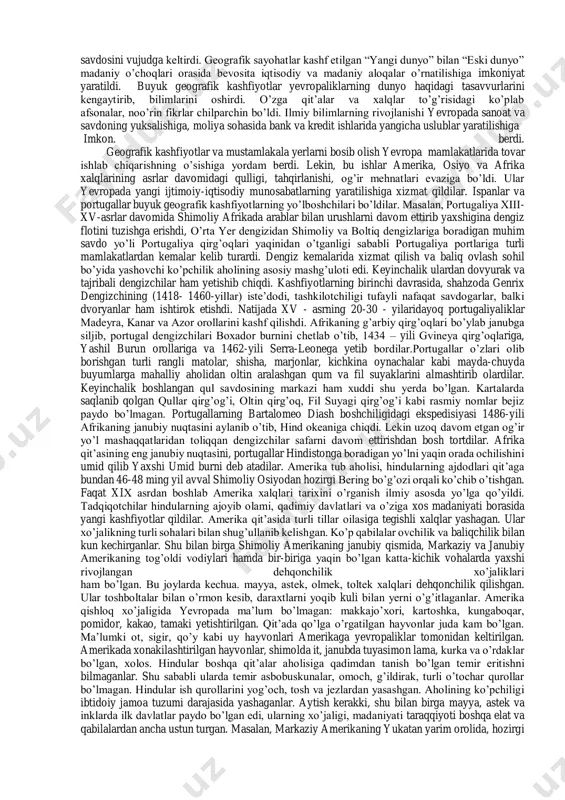 fransuzcha nomlar, atlantika sohillarida-gollandiya qo'l ostidagi yerlarda shu mamlakatdan «ko'chib» kelgan nomlar paydo bo'la boshladi. gollandlar 1613-yilda asos solgan yangi amsterdam shahri 1674-yildan nyu-york («yangi shahar») deb o'zgartirilgan. yevropadan «ko'chirib» keltirilgan nomlar ko'p: vuster, gloster, kembrij, manchester, nortvud, portlend, portsmut va hakazo. ispaniyalik sebastyan kabot la-plata pasttekisligida–paragvay daryosining paranaga qo'shilish qismida mahalliy indeyeslarga duch keladi. indeyeslarning kumush taqinchoqlari va kumushdan yasalgan buyumlarini ko'rgan s.kabot daryoning yuqori oqimi bo'ylab kumush izlaydi. shuning uchun ular daryoni «kumush daryo» deb nomlagan. keyinchalik la-plata tekisligida paydo bo'lgan davlatni ham ispanlar argentina («kumush») deb atashgan. la- plata tekisligida 1535-yilda asos solingan shaharni ular buenos-ayres («yoqimli shamollar»), to'liq nomi bilan «trinidad muqaddas shahri, bibi maryam yoqimli shamollari porti» deb atagan. hozir shahar buenos-ayres yoki bayres deb ataladi. dunyo xaritasida ayrim sayyoh-dengizchilar nomi bilan birga dengiz qaroqchilari nomini ham uchratamiz. ulardan eng mashhuri «temir qaroqchi» nomini olgan ingliz fransis dreyk hisoblanadi. u 1577-1580-yillari oralig'ida hozirgi plimut shahridan …