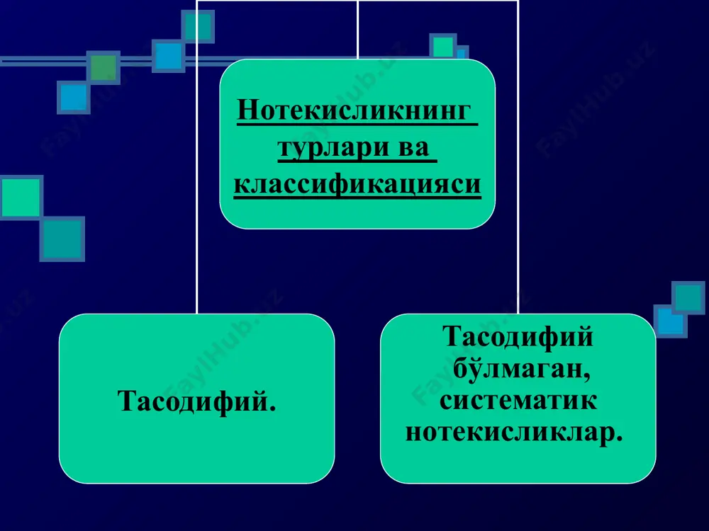 аги пилта, битта ғалтакдаги пилик ёки битта найчадаги ипнинг нотекислиги. ташқи нотекислик - бир нечта паковкалар ўртасидаги нотекисликдан иборат (масалан 2 холстча, 2 таз пилта, 2 ғалтак пилик, 2 найча ип). умумий нотекислик- тадқиқ этилаётган маҳсулот учун тўлалигича паковкаларга ажратилмасдан аниқланган нотекислик ёки машинанинг ҳамма чиқарувчи органлар бўйича маҳсулот нотекислигига айтилади. таркибий нотекислик. маълумки ҳар бир йигириш маҳсулоти толаларлардан тузилган. ана шу маҳсулотнинг узунлиги бўйича турли қирқимларида ҳар хил узунликдаги толалар ҳиссасини (тақсимланишини) ўзгариши таркибий нотекисликни ҳосил қилади . йигириш маҳсулотларининг нотекислигига қўйидагилар сабаб бўлиши мумкин: ишлатилиши лозим бўлган хом ашё, яъни толаларнинг асосий хоссалари билан текисмаслиги. толалар аралашмасида компонентлар миқдорининг доимий бўлмаслиги, уларнинг яхши аралашмаганлиги. машиналар холатининг ёмонлиги, уларнинг яхши ишламаслиги. ишчилар малакасининг етарли эмаслиги, меҳнатни ташкил килишдаги нуқсонларнинг мавжудлиги. цехдаги ҳарорат ва намлик шароитларининг тез-тез узгариб туриши. нотекисликнинг зарарлиги тўқимачилик маҳсулотларининг сифатли бўлиши кўп жиҳатдан йигирилган ипнинг қанчалик равон ишланилишига боғлиғ. агар ипнинг нотекислиги юқори бўлса, унинг нисбий …