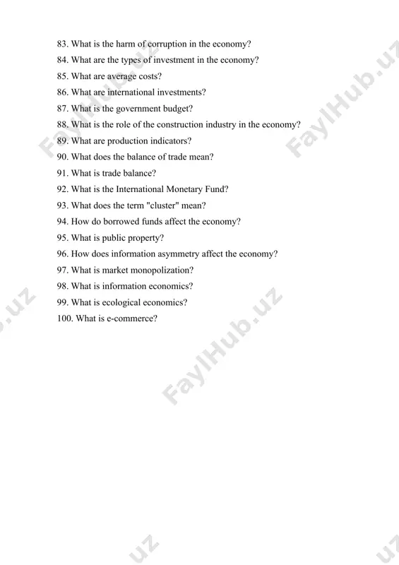 100 economy-related questions in english - Page 4