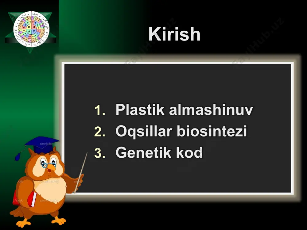 plastik almashinuv. oqsillar biosintezi. genetik kod. - Page 3