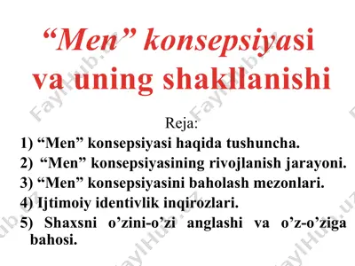 "men" konsepsiyasi haqida tushuncha — PPTX