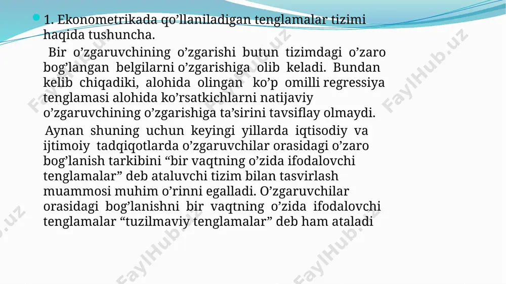 tenglamalar tizmi ko‘rinishidagi ekonometrik modellar - Page 3