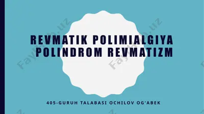 polimialgiya revmatik (revmatic polymyalgia) — PPTX