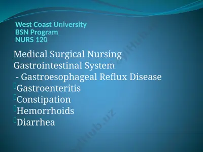 medical surgical nursing: gastrointestinal system — PPTX