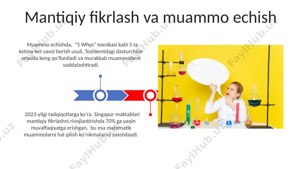 ikka va xatoliklarni minimallashtirishga asoslangan bo'lib, masalan, 2023-yilda o'zbekistonda o'tkazilgan 150 ta ilmiy tadqiqotning natijalari shu fikrni tasdiqlaydi. ilmiy fikrlashning mohiyati natijalarni talqin qilish va xulosa chiqarish kvantitativ ma'lumotlarni tahlil qilishda, chi kvadrat testi kabi statistik usullardan foydalanib, ikki guruh oʻrtasidagi farqning ahamiyatliligini aniqlash va 0.05 dan kam boʻlgan p-qiymati bilan xulosa chiqarish mumkin. masalan, qoʻqondagi bir sotsiologik tadqiqotda... tadqiqot natijalarini tahlil qilishda 95% ishonch oraligʻidan foydalanish, natijalarni tasodifiy xatoliklardan ajratishga yordam beradi va statistik jihatdan ahamiyatli xulosalar chiqarish imkonini beradi. masalan, londondagi bir tadqiqotda 200 nafar ishtirokchi bilan olib borilgan eksperiment natijalari shuni koʻrsatdiki... e'tiboringiz uchun rahmat @taqdimot_robot image4.jpg image5.jpg image6.jpg image7.jpg image8.jpg image9.jpg image10.jpg image11.jpg image12.jpg image13.jpg image1.jpeg image2.jpeg