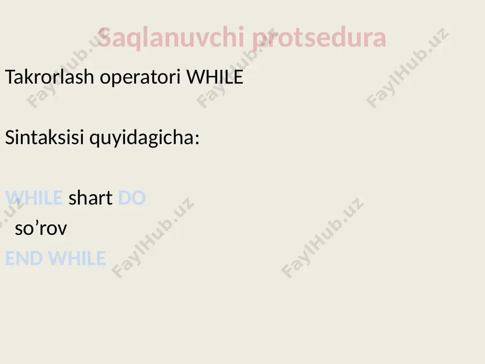 saqlanuvchi protseduralar (mysql) - Page 5