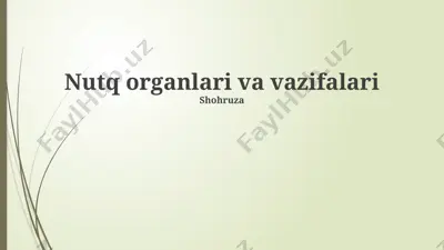 nutq organlari va vazifalari — PPTX
