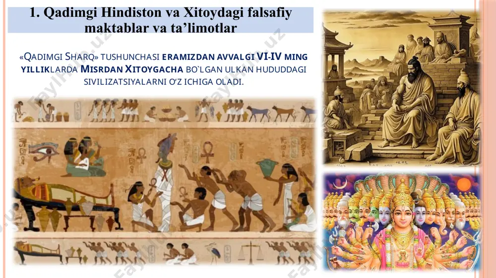 ahamiyatli bo`lgan matnlardan tashkil topgan. upanishadalarda barcha narsalarning birligiga, kosmologik mavzularga, hodisalarning sabab-oqibatli bog’lanishlariga bag’ishlangan g’oyalar keng o`rin olgan. keyinchalik bu vedalarni turlicha tushunish asosida ularni turlicha talqin etuvchi falsafiy maktablar vujudga keladi. bu maktablar o‘z g‘oyaviy yo‘nalishlariga ko‘ra ikki oqimni, ya’ni astika (sanskrit. - u bor) va nastika (sanskrit. - u yo‘q) kabilarni tashkil etgan. vedalar rigveda - qasida, madhiya, duolar toʻplami, -, -, - qurbonlik qilish yoʻllari yajurveda axtarvaveda rigveda samaveda iltijo qo`shiqlari qasida, madhiya, duolar toʻplami qoʻshiqlar toʻplami hind falsafiy sistemalarini odatda veda g‘oyalari, an’analariga bo‘lgan munosabatiga ko‘ra ikki guruhga bo`lamiz: vedalar avtoritetini tan olmaydigan ta’limotlar qatoriga lokayata, buddizm va jaynizm kiradi. nastika (sanskrit. - u yo‘q) astika (sanskrit. - u bor) astikaga vedalar avtoritetini e’tirof etadigan, ortodoksal, mumtoz sistemalar – vedanta, nyaya, vaysheshika, yoga, mimansa va sankxyalar mansub buddizm ham jaynizm singari eradan oldingi vi asrda yuzaga kelgan. uning asoschisi shahzoda siddhartha gautamadir, keyinchalik budda (nurlangan, …