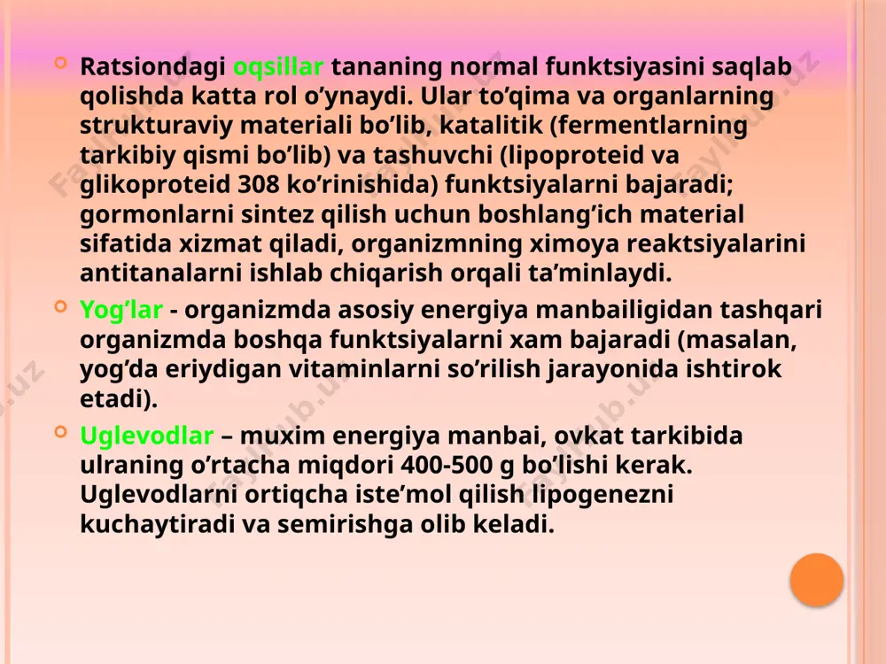 tibbiy ovqatlanishning asosiy prinsiplari - Page 5