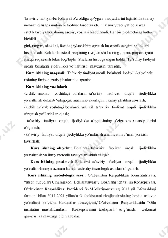 atlari, ma’naviyiy-ma’rifiy saviyasi sezilarli o’sishiga va kelajakda haqiqiy ijodkor shaxs bo’lib yetishishiga xizmat qilishi bilan ahamiyatlidir. ijodkorlik pedagoglar egallayotgan bilimlarning mustahkamligi va mukammalligini ta’minlash, ularda faol va mustaqil fikrlovchi shaxs xislatlarini shakllantirish, aqliy qobiliyatlarini rivojlantirishga xizmat qilishi bilan ahamiyatlidir. bu holat bo’lajak mutaxassislarning fan asoslarini o’zlashtirishida, bu jarayonga bevosita rahbarlikni amalga oshirishda, kasbiy ijodkorlikka asoslangan yondashuvlarni joriy etishda muhim ahamiyat kasb etadi. ijodkorlik shaxsda mustaqil fikrlash sifatlari namoyon bo’lishining eng asosiy va faol shakli hisoblanib, uni quyidagi belgilariga ko’ra tasniflash mumkin: ijod turi (texnik, texnologik, tashkilotchilik, iqtisodiy, ijtimoiy, ma’naviyiy, pedagogik, didaktik, kasbiy, aralash); ijod darajasi (mono ijod, mega ijod); ijod qamrovi (ixtisoslik, mutaxassislik, bilim sohasi, tarmoqlararo, milliy, mintaqaviy, mintaqalararo, xalqaro); ijodning davomiyligi (qisqa muddatli, o’rta muddatli, uzoq muddatli); ijodning shakli (innovatsion, ilmiy-tadqiqotchilik, ta’limiy, investitsion, aralash); umumiy jihatlariga ko’ra (yangi g’oyalarni hayotga tatbiq etish; printsipial jihatdan yangi yechimlarni ilgari surish; yangilikni amaliy qo’llash); yaratilgan ijod mahsulining ma’nosi va murakkabligiga ko’ra (ratsionalizatorlik …