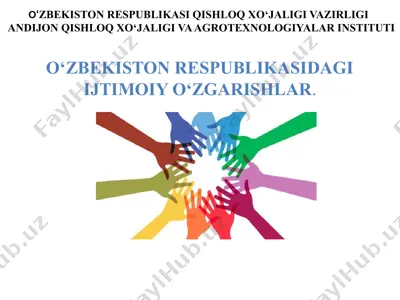 oʻzbekiston respublikasidagi ijtimoiy oʻzgarishlar — PPTX