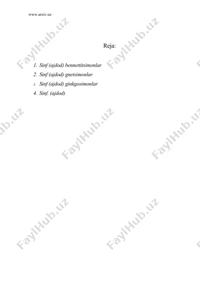 sinf (ajdod) bennettitsimonlar - bennettitsida — DOC