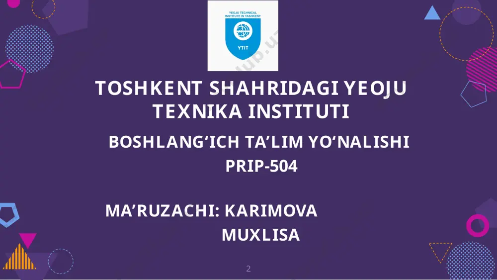 bo‘lsa, «kuchli harakatlantiruvchi» metodlar qo‘llaniladi, qulay sharoitlarda esa, tarbiyaning «ayaydigan» metodlaridan foydalaniladi. tarbiyani «kuchli harakatlantiruvchi» va «ayaydigan» metodlarga bo‘linishi shartli: birinchisi tanbeh berish va majbur qilish bilan, ikkinchisi nasihat qilish va doimiy o‘rgatish bilan bog‘liq. tarbiya vaqti. e’tiboringiz uchun rahmat! image1.png image2.png image3.png