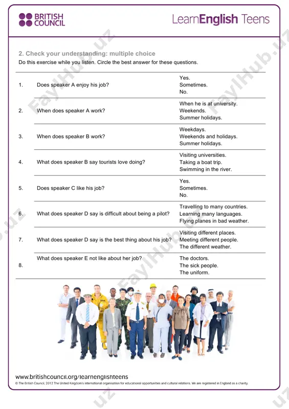 listening skills practice: work - exercises - Page 2