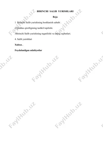 birinchi salib yurishlari — DOCX