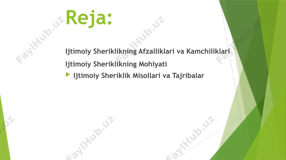 miqdordagi mablag'larni jalb qilishga qaramay, masalan, 3 million aqsh dollaridan ortiq mablag' sarflangan andijon viloyatidagi bir loyihada, ijtimoiy sheriklikning natijalari kutilayotgan darajada yuqori bo'lmasligi mumkin, bu esa samaradorlik ko'rsatkichlarini pasaytiradi. ba'zi hollarda, 20% dan ortiq sherik tashkilotlarning o'zaro manfaatlar to'qnashuvi yuzaga kelishi, masalan, toshkentdagi ta'lim sohasidagi loyihalarda, umumiy maqsadga erishishga xalaqit berishi mumkin. ijtimoiy sheriklikning kamchiliklari jahon banki ma'lumotlariga ko'ra, 2025-yilga kelib, markaziy osiyo davlatlarida ijtimoiy sheriklik loyihalariga 2 milliard aqsh dollaridan ortiq investitsiyalar jalb qilinishi kutilmoqda. samarqand shahrida 2024-yilda bo'lib o'tadigan xalqaro forumda ijtimoiy sheriklikning yangi modellari, jumladan, raqamli texnologiyalarni qo'llash orqali 30 ta yangi hamkorlik dasturlarini ishga tushirish rejalashtirilgan. ijtimoiy sheriklikning kelajagi ijtimoiy sheriklik, masalan, toshkent shahridagi 5 ta nodavlat tashkilotining birgalikdagi loyihasi sifatida, 200 dan ortiq oilaning ijtimoiy himoyaga muhtoj a’zolariga yordam berishga qaratilgan bo‘lishi mumkin. 2021-yil samarqand viloyatida 3 yillik davom etgan ijtimoiy sheriklik dasturi natijasida 1000 dan ortiq yoshlarning kasb-hunar ta’limi darajasi 20% ga oshganligi …