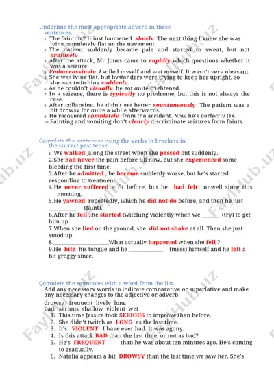 fainting adverbs — DOCX