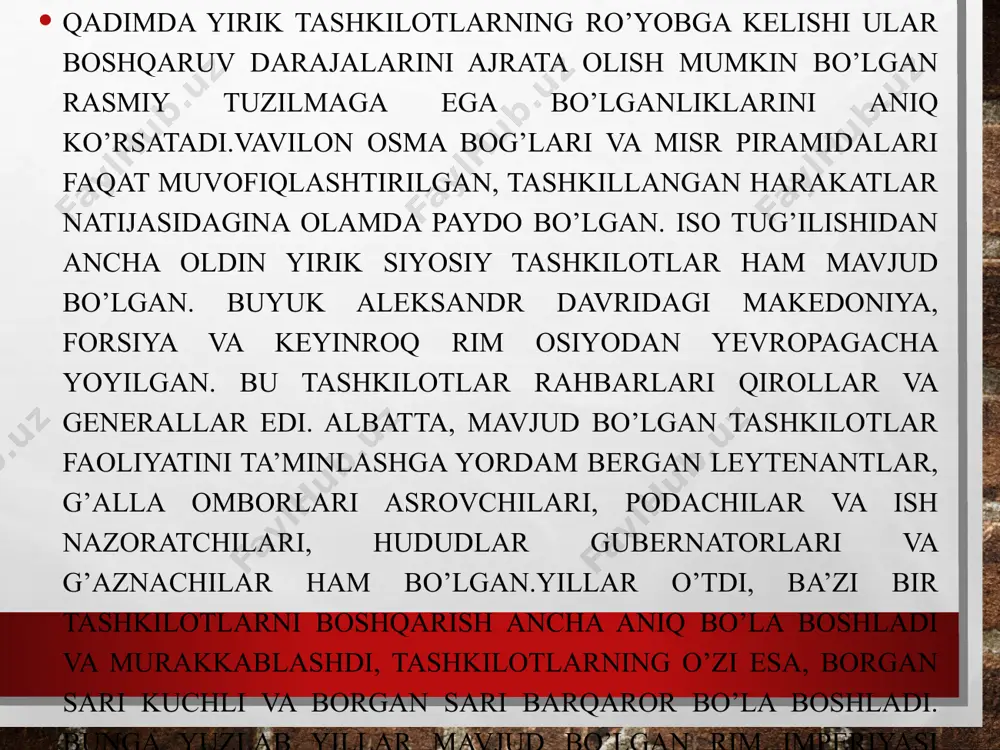 huvi; hamkorlik faoliyatining ishtirokchilarini ma’naviy va moddiy jihatdan rag’batlantirish; kadrlarni tayyorlash, tanlash va joylashtirish jarayonida psixodiagnostika tizimiga asoslanish. boshqaruv psixologiyasi fani - ob’ekt-sub’ekt munosabatlarining barcha jihatlarini boshqarishni egallash, shuningdek, samarali faoliyat negizidagi nazariy va amaliy bilimlarni majmuasini o’rganishdan iboratdir. yuqorida ta’kidlab o’tilgan holatlardan kelib chiqqan holda, bu fanning tarkibiy qismlari quyidagilardan tashkil topgan: boshqaruv tizimida menejerning, ya’ni rahbarning o’rni, roli va funktsiyasi boshqaruv ob’ekti va sub’ekti tizimning tobe kishilar, xodimlari va ularni boshqarishning o’ziga xosligi tashkilot, muassasa boshqaruvi bo’yicha qaror qabul qilishning modellari va uni usullari tavsifi boshqaruv nazariyasi va amaliyoti ierarxiyasi boshqarish ob’ektlari va sub’ektlari orasidagi munosabatlar xususiyatlari va ularni boshqarish uslublari tavsifi boshqaruv tamoyillari va usullarining ijtimoiy psixologik asoslari tashkiliy faoliyatlarning jihatlari va tuzilishi zamonaviy boshqaruvda personal bilan ishlash muammosi dolzarbligi shundaki, boshqaruv tashkilotining asosiy tarkibiy qismi bu nufuzli tayyorgarlik va aloqalar (elitizm) natijasida olingan ko'nikmalar tufayli boshqaruv faoliyati elitasini tashkil etuvchi yuqori malakali mutaxassislardir. boshqaruv modelini tavsiflovchi …