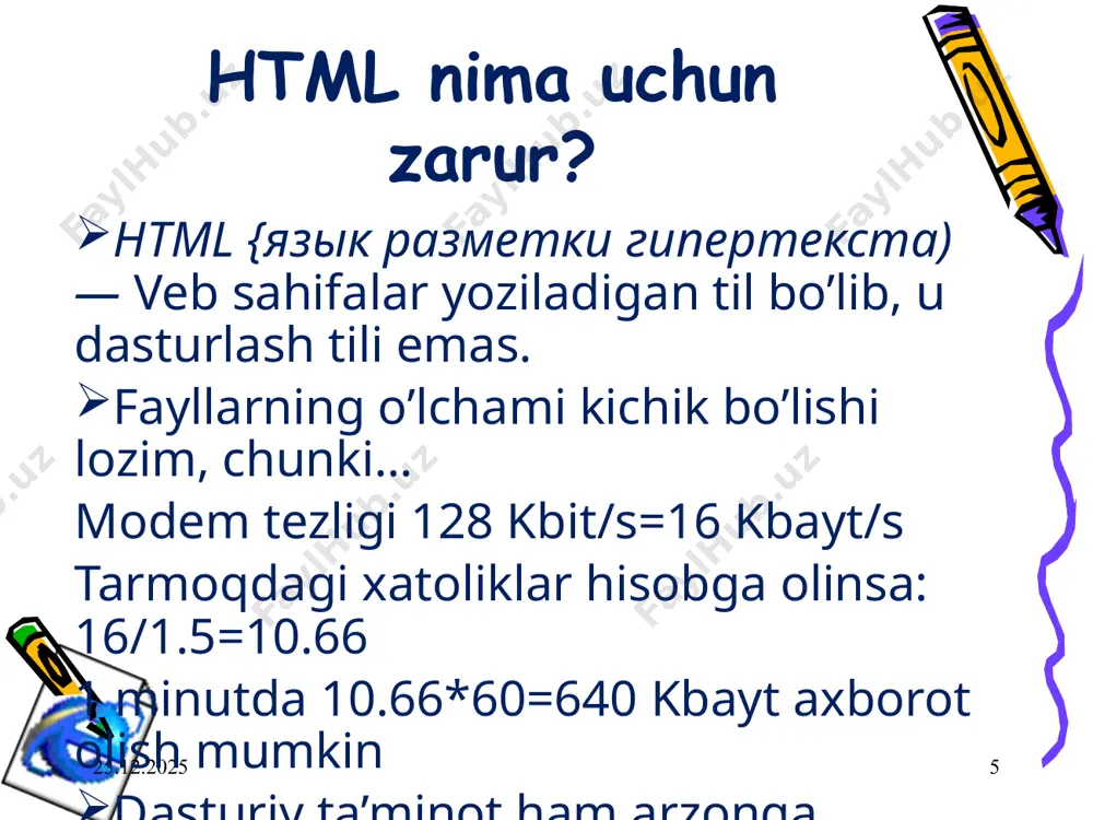 web texnologiya va html tilida matnlar bilan ishlash - Page 5