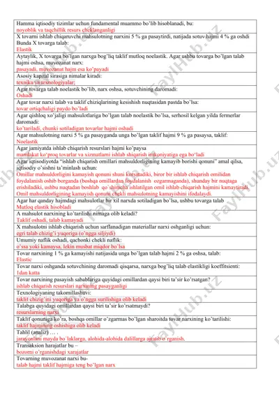 iqtisodiy tizimlar va fundamental muammolar — DOC