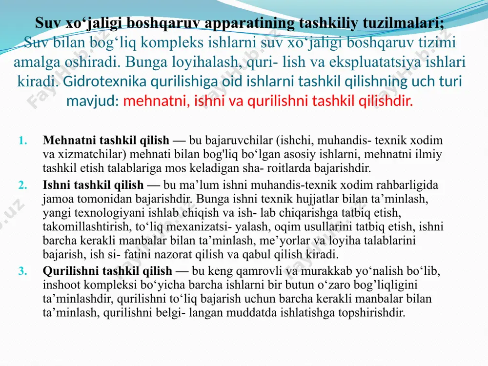 gidrotexnika qurilishi ni tashkil etish va rejalaş tiriş - Page 5