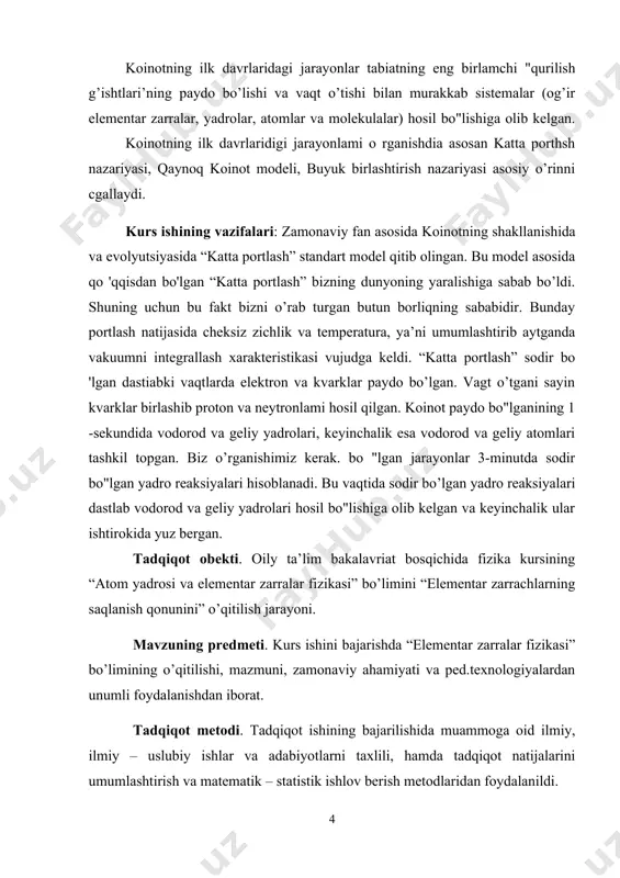 sida ta’sirlasha-dilar. zaryadli ogir zarralar va gamma fotonlar muhitdan о‘tishda ta’sir-lashuvni asosan elektromagnit ta’sirlashuv bilan amalga oshiradi, kuch-li yadroviy ta’sirlashuvda qatnashmaydi, chunki qisqa masofada ta’sirla-shadi, bundan tashqari, yadroda elektronlar z-qadar kо‘pdir. yadro nurlanishlar energiyasi (0,01-0,1 mev dan gev gacha) atomlarda elektronlar ionizatsiya energiyasidan (i=13,5z ev) juda katta bо‘lgani uchun elektronning atom qobigida boglanish energiyasini e’tiborga ol-masdan elektronni erkin deb qarash mumkin. zarralar muhit bilan turlicha ta’sirlashadilar. zarralarning mu-hit bilan ta’sirlashuv mexanizmini zaryadli yengil (elektron, pozitron), ogir (elektron, pozitrondan boshqa) zarralar va gamma kvantlarga ajra-tish mumkin. zaryadli zarralar muhitdan о‘tishda atom elektronlari va yadro elekt-romagnit maydoni bilan о‘zaro ta’sirlashuvida energiyasini atomni о‘yg‘o-tish yoki ionizatsiyalashga sarflaydi, yengil zaryadli zarralar esa bu may-donda tormozlanishi natijasida о‘z energiyasining bir qismini yо‘qoti-shi mumkin. yengil zarralarning tormozlanish tufayli yо‘qotgan nurlanishga tormozli nurlanish yoki radiatsion nurlanish deb ataladi. bu nurlanishda uzluksiz spektrli gamma nurlanish hosil bо‘ladi. zaryadli zarralar energiyasi juda katta bо‘lganda shaffof muhitdan о‘tishda vavilov-cherenkov nurlanishiga …