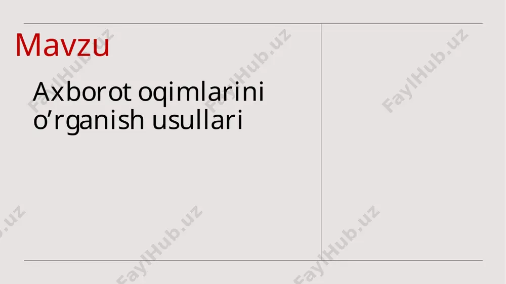 shirib, ma'lumotni tez va aniq yetkazadi. ma'lumotlar va kommunikatsiya o'rtasidagi bog'lanishni tahlil qilish, axborot oqimlarining dinamikasini tushunishga yordam beradi. bu esa strategik qarorlar qabul qilishda muhimdir. axborot oqimlarini tahlil qilishda asosiy usullar va metodologiyalar. 1 axborot oqimlari tahlili axborot oqimlarini tahlil qilish, ma'lumotlar va ularning o'zaro aloqalarini tushunishga yordam beradi, bu esa qaror qabul qilishni osonlashtiradi. 2 statistik metodlar statistik metodlar, ma'lumotlarni tahlil qilishda keng qo'llaniladi. bu usullar, o'zgaruvchilar o'rtasidagi bog'lanishlarni aniqlashda muhim ahamiyatga ega. 3 tarmoq tahlili tarmoq tahlili, axborot oqimlarining strukturasini o'rganish imkonini beradi. bu usul, kommunikatsion aloqalar va ma'lumotlar oqimini ko'rib chiqadi. 4 vizualizatsiya usullari vizualizatsiya usullari, ma'lumotlarni grafik shaklda ifodalash orqali axborot oqimlarini tushunishni osonlashtiradi. bu, tahlil natijalarini yanada aniqroq ko'rsatadi. ma'lumotlar oqimlarini vizualizatsiya qilish: usuli va amaliyoti. ma'lumotlar vizualizatsiyasi ma'lumotlar vizualizatsiyasi, murakkab ma'lumotlarni grafik shaklda taqdim etish orqali ularni tushunishni osonlashtiradi va qaror qabul qilish jarayonini tezlashtiradi. vizualizatsiya usullari turli usullar, masalan, diagrammalar, grafiklar va …