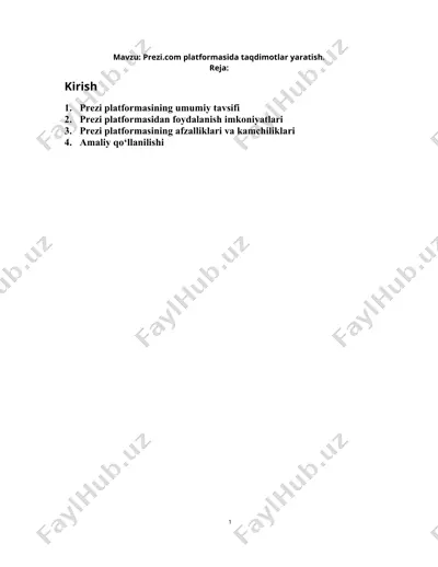 prezi.com platformasida taqdimotlar yaratish. — DOCX