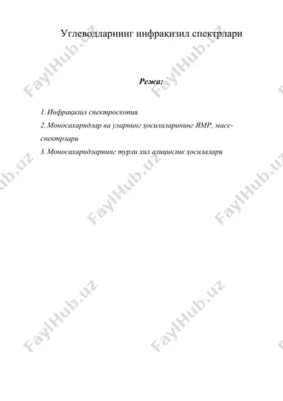 углеводларнинг инфрақизил спектрлари — DOCX