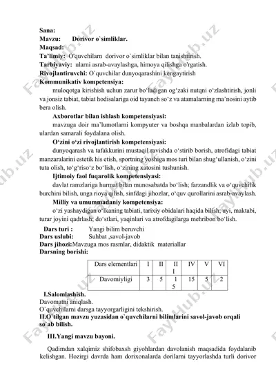 dorivor o`simliklar — DOCX