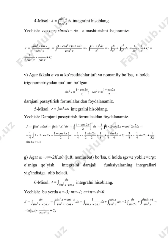 ò sin sin sin ln ln 3 2 2 2 2 2 2 3 2 2 2 2 3 2 4 3 3 2 2 2 2 1 2 1 2 1 2 1 1 4 2 1 4 1 1 4 1 2 1 4 1 2 1 8 1 2 1 4 2 1 8 2 1 2 2 1 8 2 2 x c + ; cos cos sin cos sin sin nx mxdx nx mxdx nx mxdx × × × ò ò ò ( ) ( ) [ ] ( ) ( ) [ ] ( ) ( ) [ ] cos cos cos cos sin cos sin sin sin sin cos cos a b a b a b a b a b a b a b a b a b × = + + - × = + + - × = - - + …