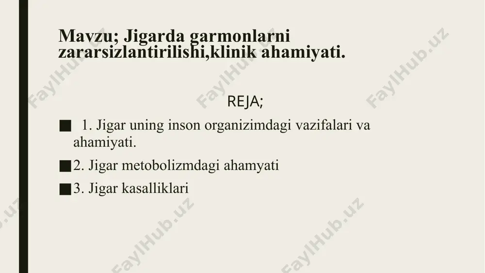 kkab hayot uchun muhim a’zo baliqlar, anfibiyalar jigari, sudralib yuruvchilar, qushlar va sutemizuvchilarga nisbatan kattaroq. jigar shakli hayvonlarning gavda tuzilishiga ham bog’liq. jigar organizmdagi eng yirik bez (1200–2200). rangi qizg’ish-qo’ng’ir rang bo’lib, katta o’ng bo’lagi kichikroq chap bo’lagidan farq qiladi. jigar ko’plab alohida hujayralardan — gepototsitlardan tashkil topgan. gepototsitlarning o’rtasida o’t yo’llarining boshlang’ich qismi bo’lgan o’t kanalchalar joylashgan. gepototsitlar ko’p burchakli (poligonal) shakldagi yirik hujayralar (20–25 mkm) bo’ladi. jigar hujayra elementlarining 60 % tashkil qiladi va a’zoning ko’pchilik asosiy vazifasini bajaradi. har bir bunday hujayra — kichik «kimyoviy laboratoriya» bo’lib, u organizmga tushuvchi barcha zararli moddalarni va zaharlarni zararsizlantiradi. jigarning maxsus yulduzchasimon hujayralari fagositlarga va antitelalar hosil qilishga qodir. jigar qonni yig’ib tura oladi, embryonal rivojlanishda qon elementlari va gemoglobin hosil qilishda ham ishtirok etadi. organizmdagi qonning 1/5 qismi jigar tomirlariga sig’ishi mumkin. qondagi ortiqcha suv qisman jigardan ajalib chiqib, o’t va limfa hosil bo’lishiga ketadi jigar o’tni uzluksiz ishlab …