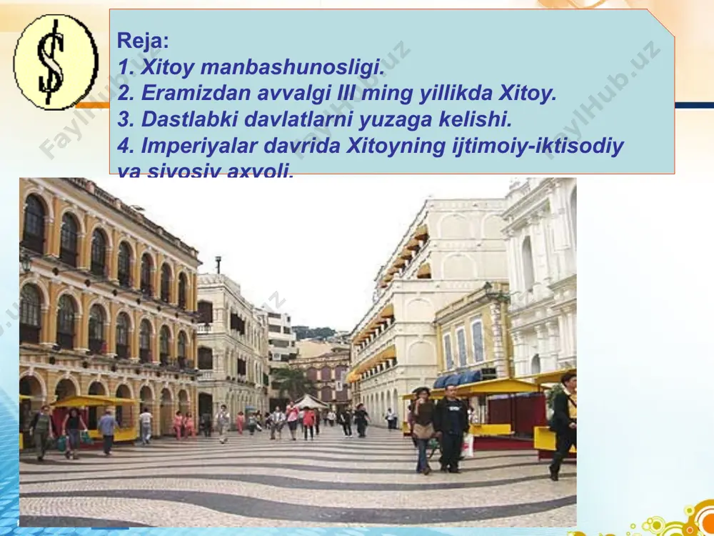 1 mustaxkam emas edi. xi asrga kеlib chjouslar xukmronligi boshlandi. shan in davlati u-din vafotidan sung chjous qabilalarining siyosiy aktivligi oshib tyxminan 1027 yilgi chjouslar in xukmronligiga barham bеrdi hamda xokimiyat tеpasiga kеlgan chjouslar xo`jalikni ko`p turlarini tеz o`zlashtirib oldilar. jumladan bronzann kayta ishlash sohasi juda yaxshi yulga kuildi, bundan tashkari in davri san`ati ayniqsa sopol idishlari mеtalga bеrilgan bеzaklarini hamda qadimda mashxur bo`lgan inlarni harbiy aravalarini kayta o`zlashtirib oldilar va harbiy maqsadlarda foyd;1landilar. 10 shuningdеk inlarni yozuvlari o`zlashtirildi extimol in xatlarini kabul qilgan bo`lishi mumkin chunki x1-1x asrlarda chjous epigrafnk manbalri in iеrogli4)ida yozilganligi ma`lum, viii asr bsshlariga kеlib chjous bilan shun qabilalari o`rtasida jang bo`lib o`tdi lеkin ular karindosh qabilalar bo`lsa ham ou kurashda yarim ko`chmanchi shunlar g`olib chikib xokimiyatga yu-van kеldi taxminan 770 yillarga kеlib gyuytaxtni yoyanga kuchirib ush-sh asrlar oraligida sharkin chjou davlati nomi bilan foliyat ko`rsatdi. viii asrda qadimgi xitoy manbalarida ko`rsatilgan qabilalari juda urushkok …