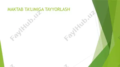 maktab ta'limiga tayyorlash — PPTX