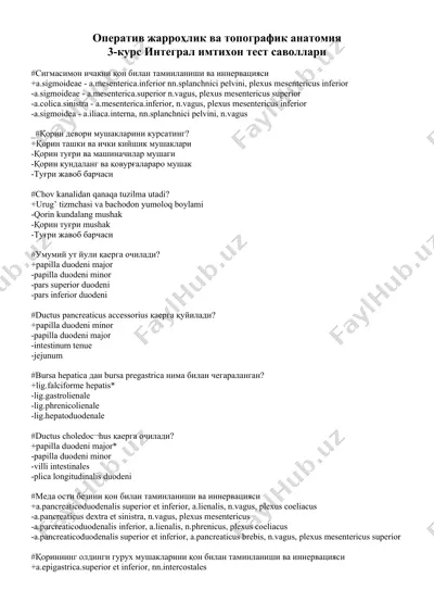 operativ jarrоhlik va topografik anatomiya — DOCX