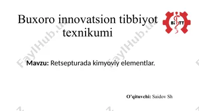 buxoro innovatsion tibbiyot texnikumi — PPTX
