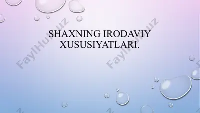irodaviy xususiyatlar — PPTX
