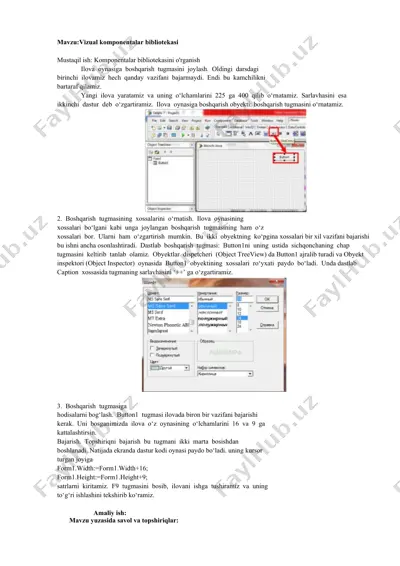vizual komponentalar bibliotekasi — DOCX