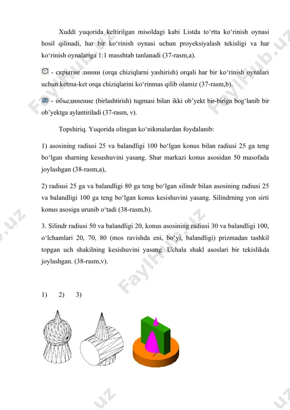 geometrik jismlarning o‘zaro kesishuvini yasash - Page 4