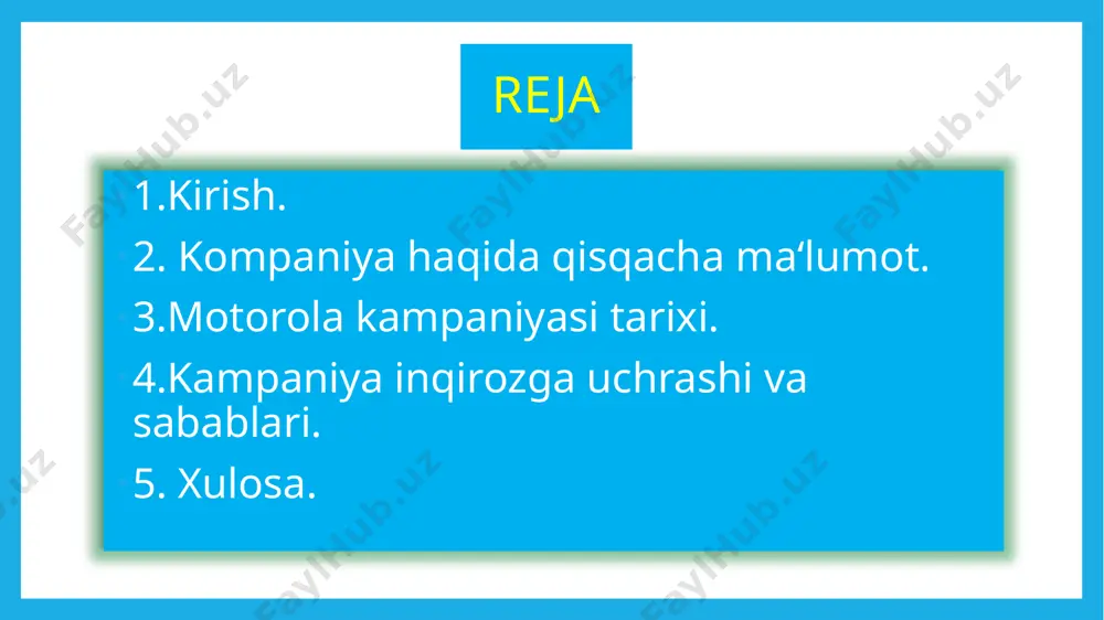 ari korporatsiyalari orasida 94-o'rinni egalladi. motorola 1943 yilda birjaga chiqdi [17] va 1947 yilda motorola, inc.ga aylandi. o'sha paytda motorolaning asosiy biznesi televizor va radiolarni ishlab chiqarish va sotish edi. ikkinchi jahon urushidan keying motorola vakuumli naychali karton oxirgi zavod illinoys shtatining quincy shahrida, shimoliy 30-ko'cha, 1400-da joylashgan bo'lib, u erda 1200 xodim uy va avtomobil uchun radio yig'ishlarini yasagan. 1969 yilda nil armstrong motorola radio uzatgichida oydan "inson uchun bir kichik qadam, insoniyat uchun bir ulkan sakrash" degan mashhur so'zlarni aytdi. 1973-yilda motorola birinchi qo'lda ko'chma telefonni namoyish qildi. 1974-yilda motorola avtomobilsozlik, hisoblash va video oʻyin ilovalarida qoʻllaniladigan 8-bitli mc6800 mikroprotsessorini taqdim etdi.[21] o'sha yili motorola o'zining televizion biznesini yaponiyada joylashgan matsushita - panasonic kompaniyasining bosh kompaniyasiga sotdi. motorola kompaniyasidan doktor martin kuper 1973 yilda kattaroq prototip modelida birinchi shaxsiy mobil telefon qo'ng'irog'ini amalga oshirgan. bu 2007 yilda qayta ishlangan. 1983 yil sentyabr oyida aqsh federal aloqa komissiyasi (fcc) …