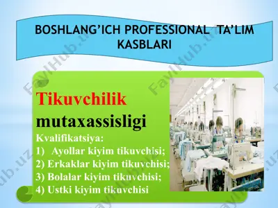 boshlang’ich professional ta’lim kasblari — PPTX