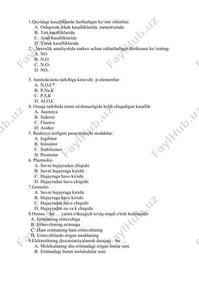 kasalliklar va jarroxlik moddalari — DOCX
