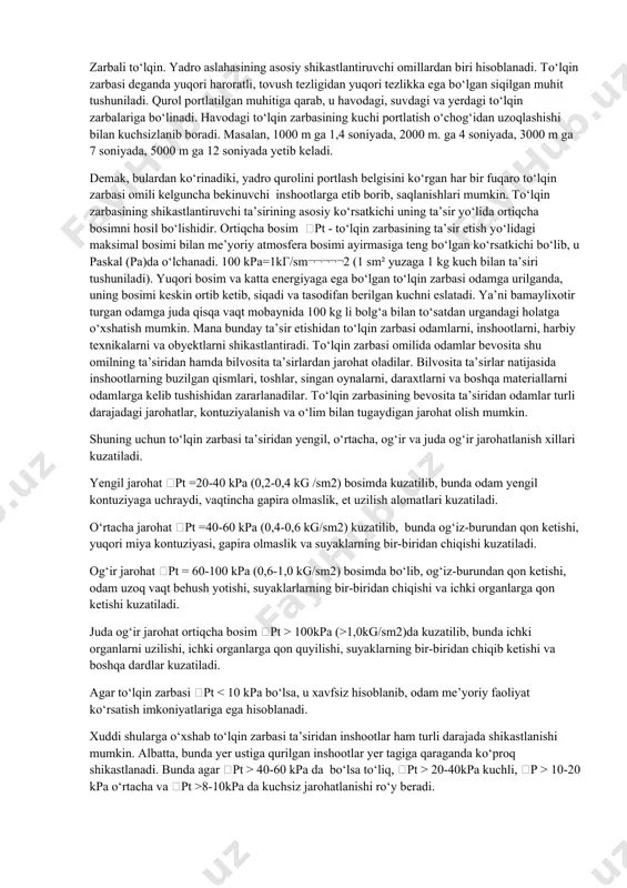 rtilleriya va boshqalar kiradi. masalan, aqshning qurolli kuchlari tarkibida qit’alararo ballistik raketalar: «titan», «minitmen-2», «minitmen-3», «pershing-2» va boshqalarni misol qilib kо‘rsatish mumkin. hozirgi davrda pentagonda yangi turdagi, yadro zaryadiga ega bо‘lgan raketalarni bunyod etish, nishonga adashmay uradigan turlarini yaratish ishlari keng miqyosda olib borilmoqda. raketalarni olib yuruvchi suv osti atom kemalari «polaris a-3», «poseydon s-3», «traydent-1» kabi strategik ballistik raketalar bilan qurollangan. «polaris a-3», «lafeyet» tizimidagi suv osti kemalarining suv sig’imi 8250 t, uzunligi 129,5 m bо‘lib, u «poseydon c-3» raketalari o’rniga 16 ta ishga tushirish qurilmasiga ega bo’lgan «traydent-1» raketalari bilan qayta qurollantirilgan. yangi suv osti atom kemalari tizim «traydent»-«ogayo»ning uzunligi 170,7 m, suv sig’imi 18700 t bo’lib, o’zining jangovar imkoniyatlariga ko’ra «polaris» va «poseydon» raketalari bilan jihozlangan suv osti kemalaridan sezilarli darajada ustun bo’lgan 24 ta «traydent-1»(c-4) raketalari bilan qurollangan. keyingi paytda aqsh armiyasida yana ham quvvatli, nishonga urush aniqligi yuqori bо‘lgan suv usti kemalari yaratilib, ular «tomaxok» …