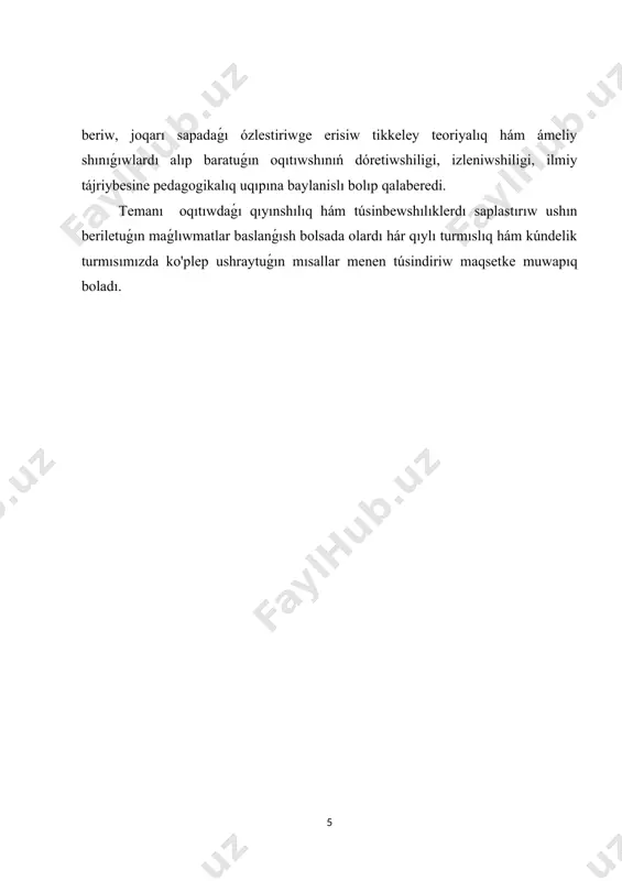 maqqa keldi: bòleksheniń birlesiwi olardiń qandayda kúsh penen tartisiwinan, bòleksheler bir birine tiygende, bul kúshler úlken shamaĝa iye boladi. bul waqitta jilliliq hàdiselerin túisindiriwde eki túrli túsik payda boldi: birinshisiniń tiykarinda atomlardiń hàreketi haqqindaĝi túsinikler jatadi, ekinshisinde bolsa teplorod túsinigi jatadi. r.broyl hàm oniń shakirti r.guk (1635-1703) jilliliq, bul zat bòleksheleriniń mexanikaliq qozĝalisiniń nàtijesi esaplanadi, degen pikirdi aytti. bul pikir d.bernulli (1700-1782) tàrepinen quwatlandi. d.bernulli gazlar basimi gaz molekulalariniń idis diywalina urilisi natiyjesinde boladi, dep túsindirdi. biraq keyninen j.blek (1728-799) usilar tiykarinda teplorod túsinigi keń tarqaldi. xix àir baslarinda atom teoriyasi dalton hàm m.lomonosovtiń (1711-1765) úlken xizmetleri arqali ulken àhmiyettegi jańaliq ashildi. m.lomonosov teplorod teoriyasina qarsi shiqti. ol òziniń izertlewleri tiykarinda jilliliq zat bòleksheleriniń aylanba hàreketi nàtijesi degen juwmaqqa keldi. bul teoriyadan xix àsrde gazlar kinetikaliq teoriyasin islewde g.devi (1778-1829) hàm j.joul (1818-1889) paydalandi. dalton turli elementlerdi òzara tàsir ettirip ximiyaliq birikpeler payda ettiw usillarin bayqadi. ol hàr bir element …