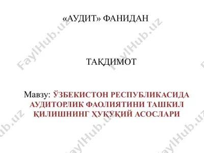 аудит — PPTX