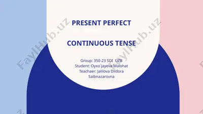 present perfect continuous tense — PPTX