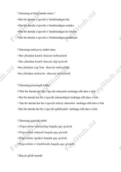 darsning ta’limiy talabi — DOCX